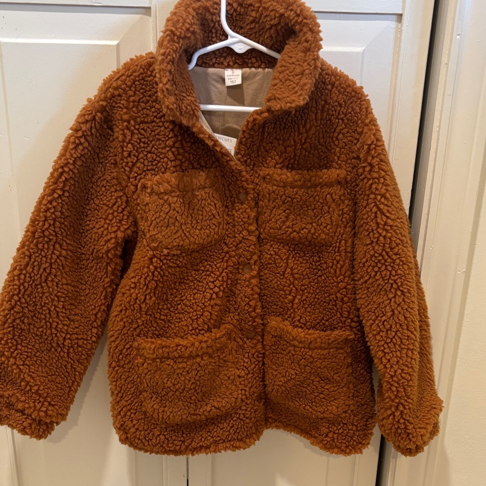 Crewcuts Warm Brown Kids Puffer Jacket NWT size 6/7 small snap front